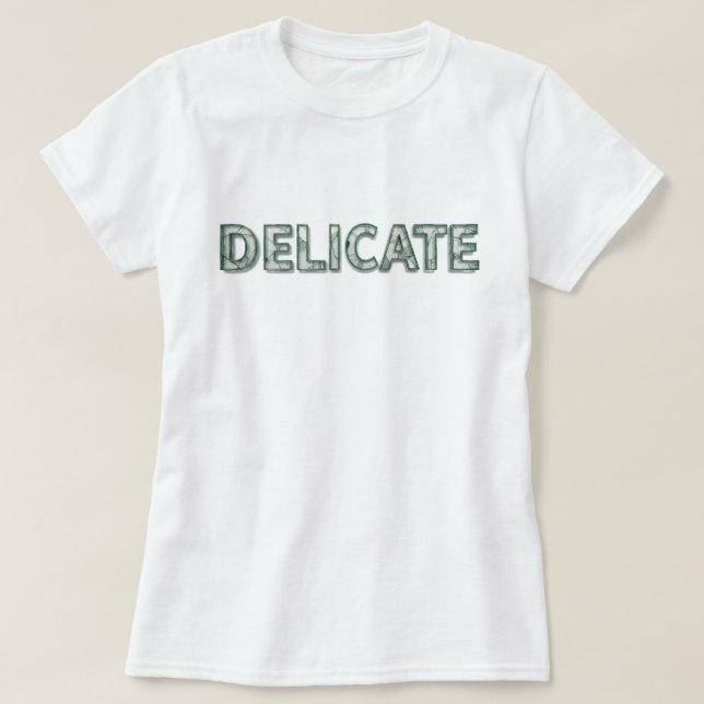 DELIKAT - Glass Elegant Kvinnor i vit T-shirt (Design framsida)