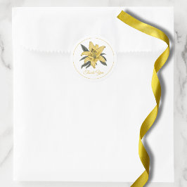 Delikat Golden Lily Tack Runt Klistermärke