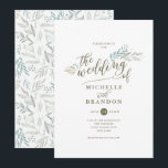 Delikat Greeneri-skript | Bröllopsinbjudan Inbjudningar<br><div class="desc">Den här visuella bröllopsinbjudan har hand plockade i mjuka muterade neutralt färg i kombination med en vacker typografisk layout. Markera en urklippsform eller texturerad papper för en extra-speciell beröring.</div>