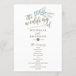 Delikat Greenery | Bröllop Ceremony-programmet Program