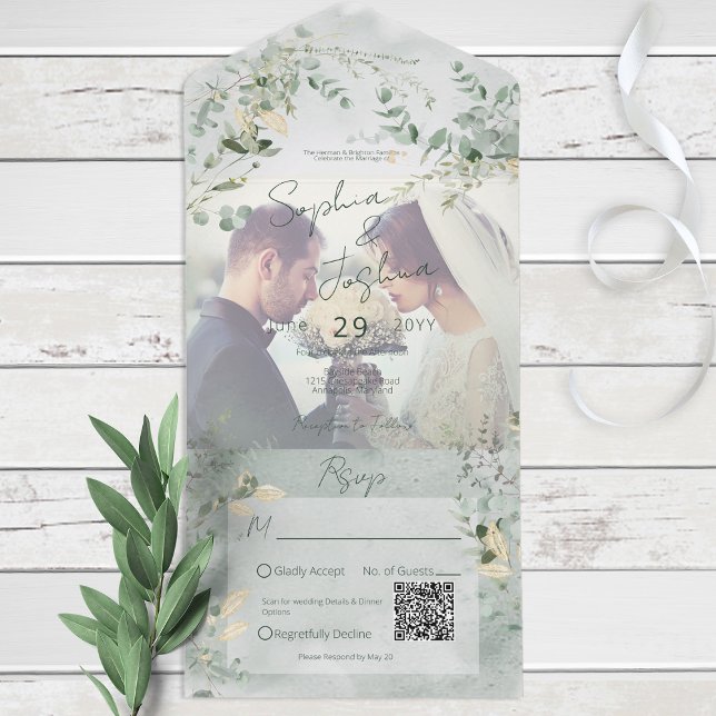 Delikat Greenery Modern Photo QR-kod (Skapare uppladdad)