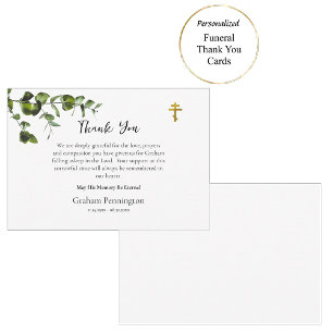 Delikat Grey Simple Orthodox Funeral Tack Kort