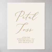 Delikat Guld Calligraphy Cream Bröllop Petal Toss