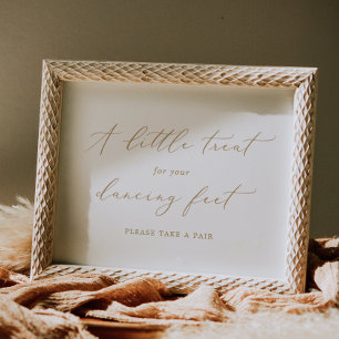 Delikat Guld Calligraphy Dancing Feet Poster