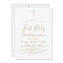 Delikat Guld Calligraphy First Heliga Communion