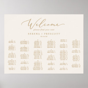 Delikat Guld Cream HORIZ Alfabetiskt säte Poster