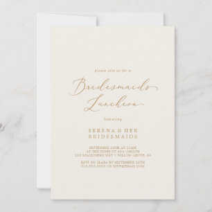 Delikat Guld och Cream Bridesmaids Luncheon Inbjudningar