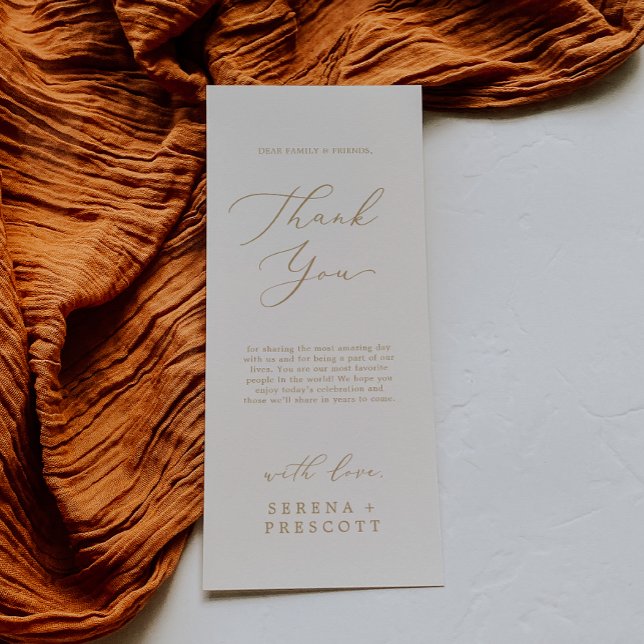 Delikat Guld och Cream - utskrivbart tack - ditt k Inbjudningar (Skapare uppladdad)