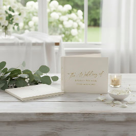 Delikat Guld och elfenbensmonogram Bröllop Gästböcker