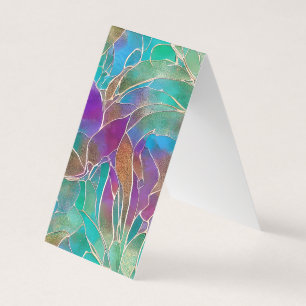 Delikat Jungle Mönster Gemstone Pastel Färg Sha Visitkort