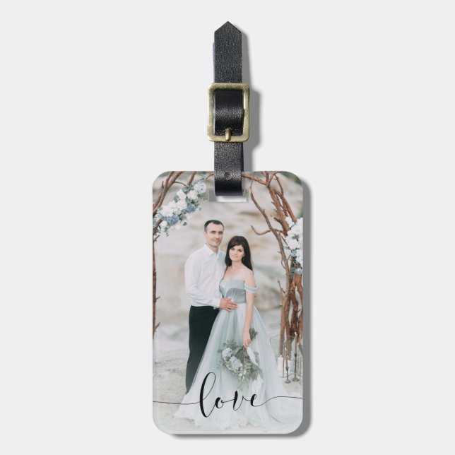 Delikat kärlek | din foto och Calligraphy överdrar Bagagebricka (Vertikal Framsida)