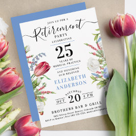 Delikat Lavender Blue Blommigt Pension Party Inbjudningar