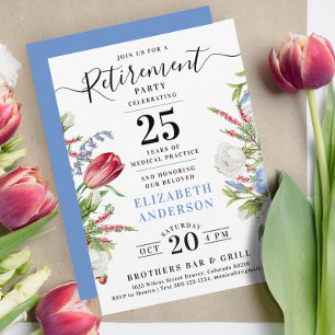 Delikat Lavender Blue Blommigt Pension Party Inbjudningar