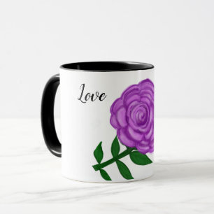 Delikat Lila Flower Kärlek Mugg