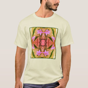 Delikat Lila Lily Flowers Distress Abstrakt T Shirt