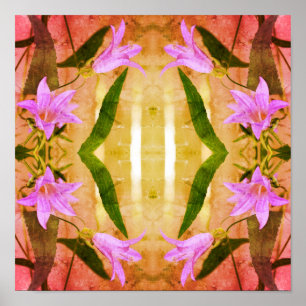 Delikat Lila Lily Flowers Distress Art Poster