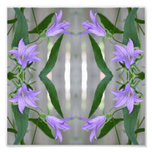 Delikat Lila Lily Flowers Spegel Abstrakt 8x8 Fototryck