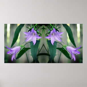 Delikat Lila Lily Flowers Spegel Abstrakt Poster