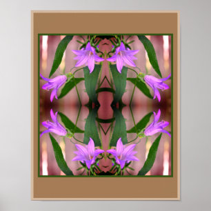 Delikat Lila Lily Flowers Spegel Abstrakt Poster