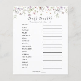 Delikat Lila Wildblomme Baby Babble Scramble