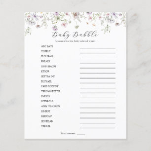 Delikat Lila Wildblomme Baby Babble Scramble