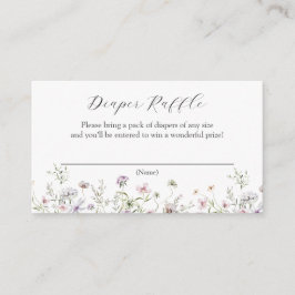 Delikat Lila Wildblommor Diaper Raffle Tilläggskort