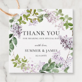 Delikat Lilac Lila Blommigt Bröllop Tack Gåvor Etiketter