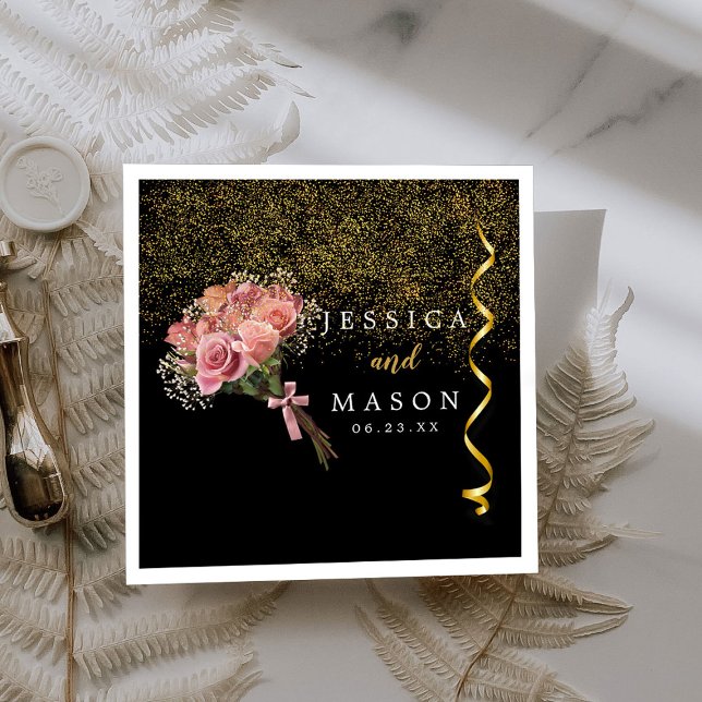 Delikat Magic Bouquet Bröllop Cocktail Napkins Pappersservett (Skapare uppladdad)