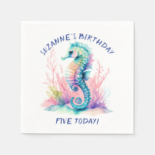 Delikat Marine Seahorse Personlig Pappersservett