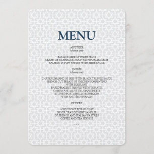 Delikat mönstrad pub/bat mitzvah meny