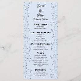 Delikat Mörk blått Wildblommor Romantic Bröllop Meny