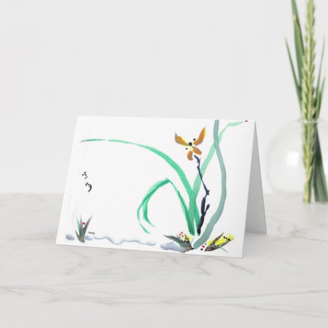 Delikat Orchidkort med japansk Proverb Kort (Framsida)