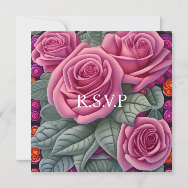 Delikat Pastel Rosa Bröllop Ro (Framsida)