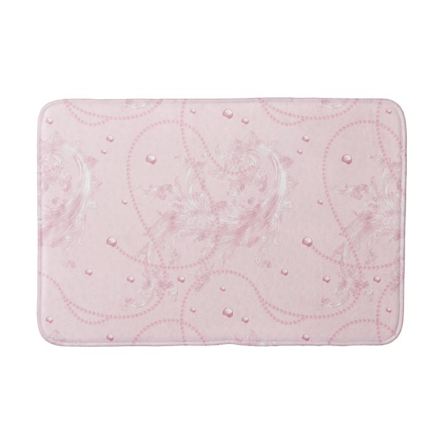 Delikat Pastel Rosa Pearl Luxury Bath Mat Badrumsmatta (Framsidan)