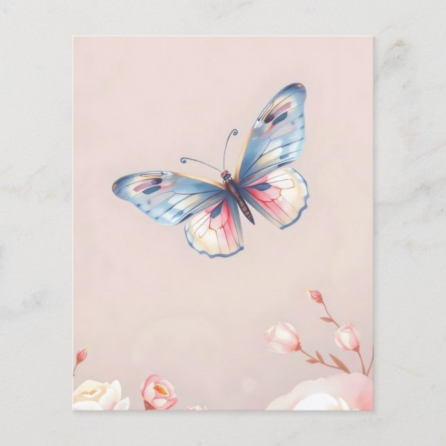 delikat pastellfjäril flygblad (Framsidan)