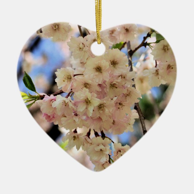 Delikat prydnad för vårblommarblomma julgransprydnad keramik (Framsidan)