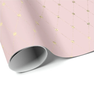 Delikat pudra rodna guld för diamantsnittrosa ros presentpapper