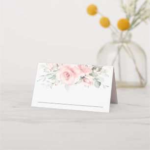 Delikat  Rosa Blommigt Bröllop Guest Namn Placeringskort
