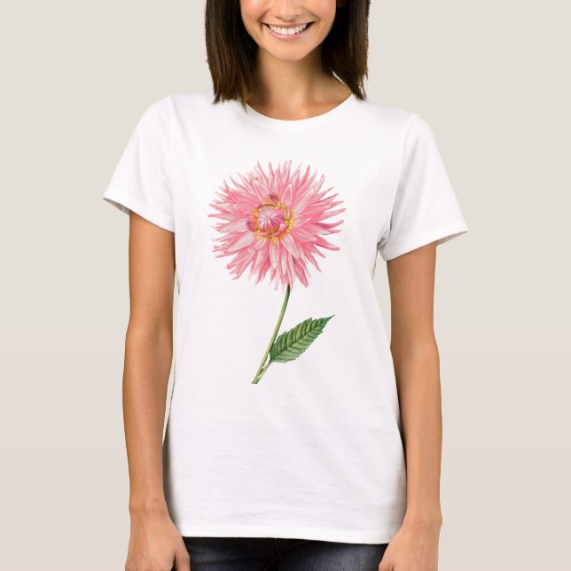 Delikat rosa Dahlia T Shirt (Framsida)