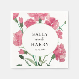 Delikat Rosa Flower Bröllop Pappersservett