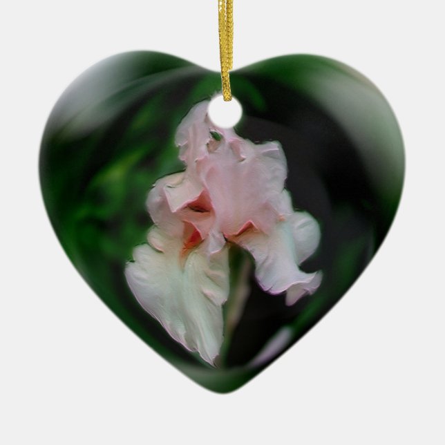 Delikat Rosa Iris Flower Art Ornament (Framsidan)
