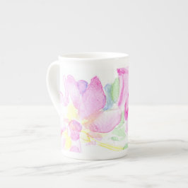 Delikat Rosa ros Bone China Mugg Benporslin Mugg