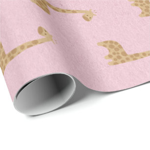 Delikat rosa ros för giraffPrincess Pastell Presentpapper