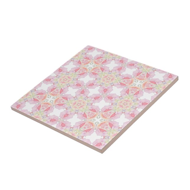 Delikat Rosa ros Mönster Kakelplatta (Sidan)