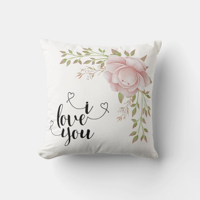 Delikat Rosa ros Pillow Kudde (Framsida)