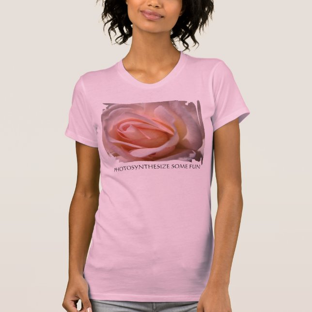 Delikat rosa rosknopputslagsplats tee shirt (Framsida)