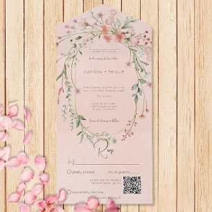 Delikat Rosa  Rustic Wildblommor QR-kod