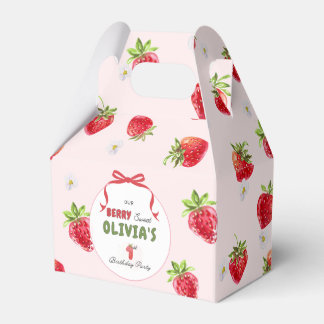 Delikat Rosa Vattenfärgsjordgubbe första födelseda Presentaskar