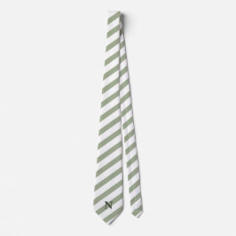 delikat sage rand grönt monogram slips
