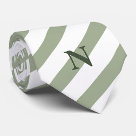 delikat sage rand grönt monogram slips